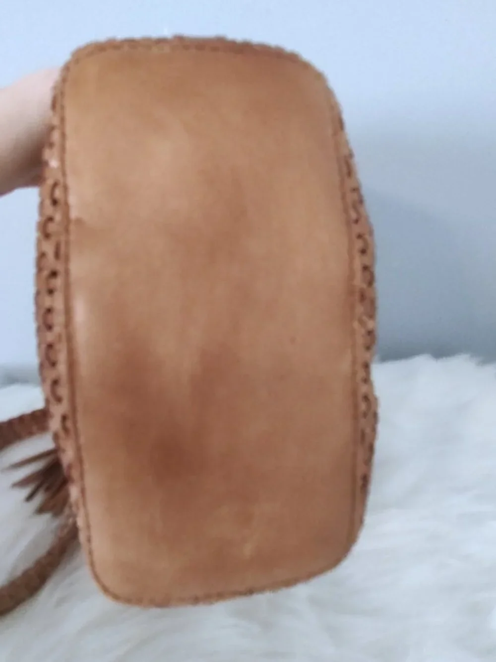 NEW Patricia Nash woven leather crossbody w/tassel NWT